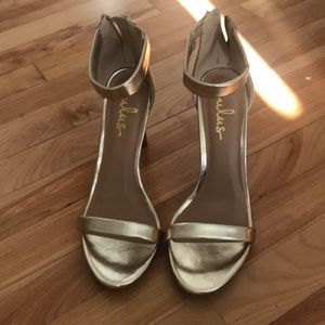 Gold Lulus heels, worn once